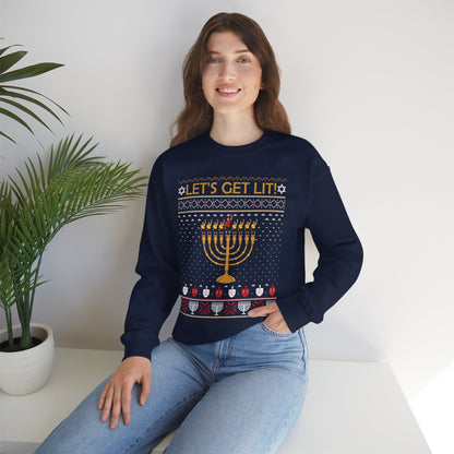 Holiday 'Let's Get Lit' Hanukkah Sweatshirt