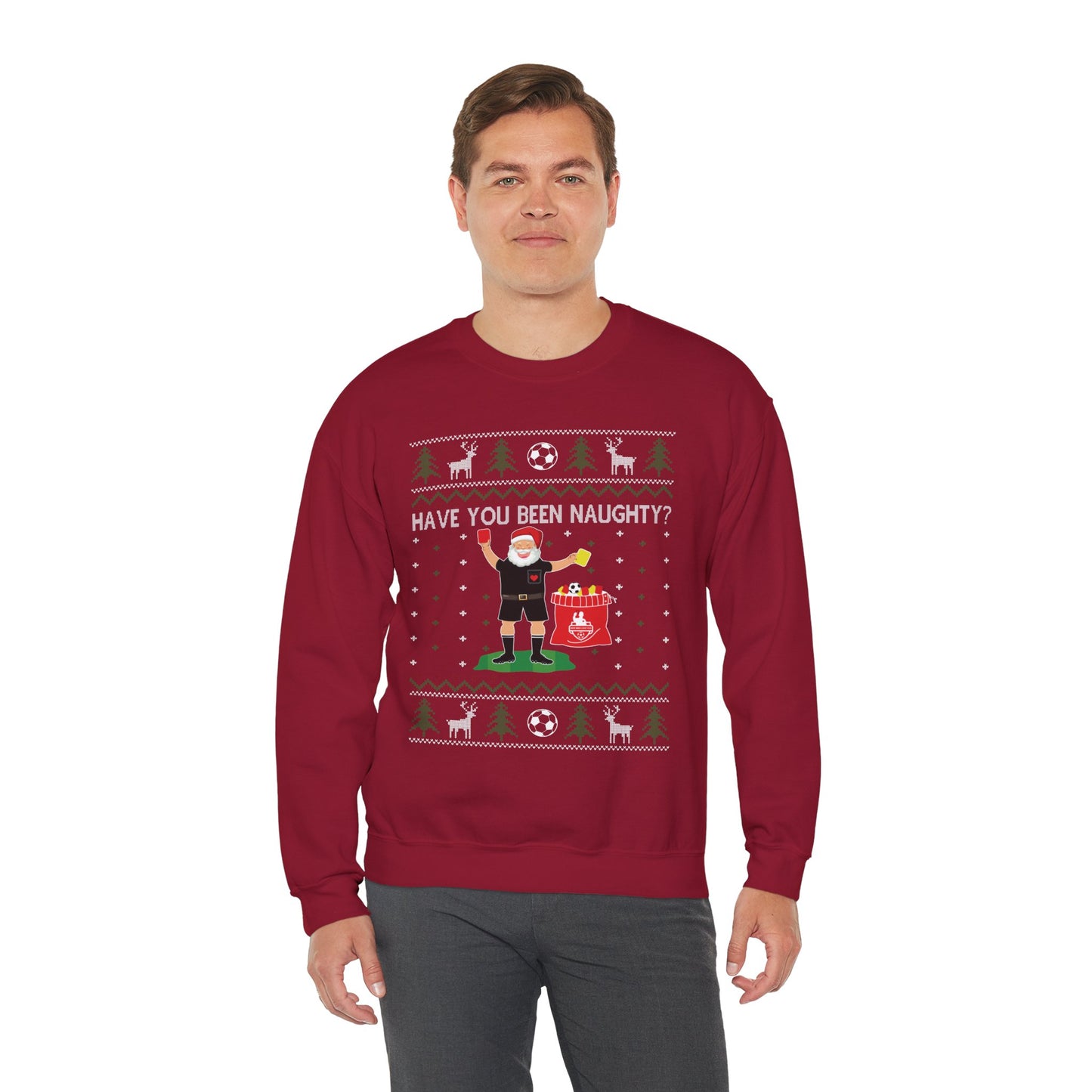 Holiday "Have You Been Naughty?" Soccer Ugly XMAS Sweater