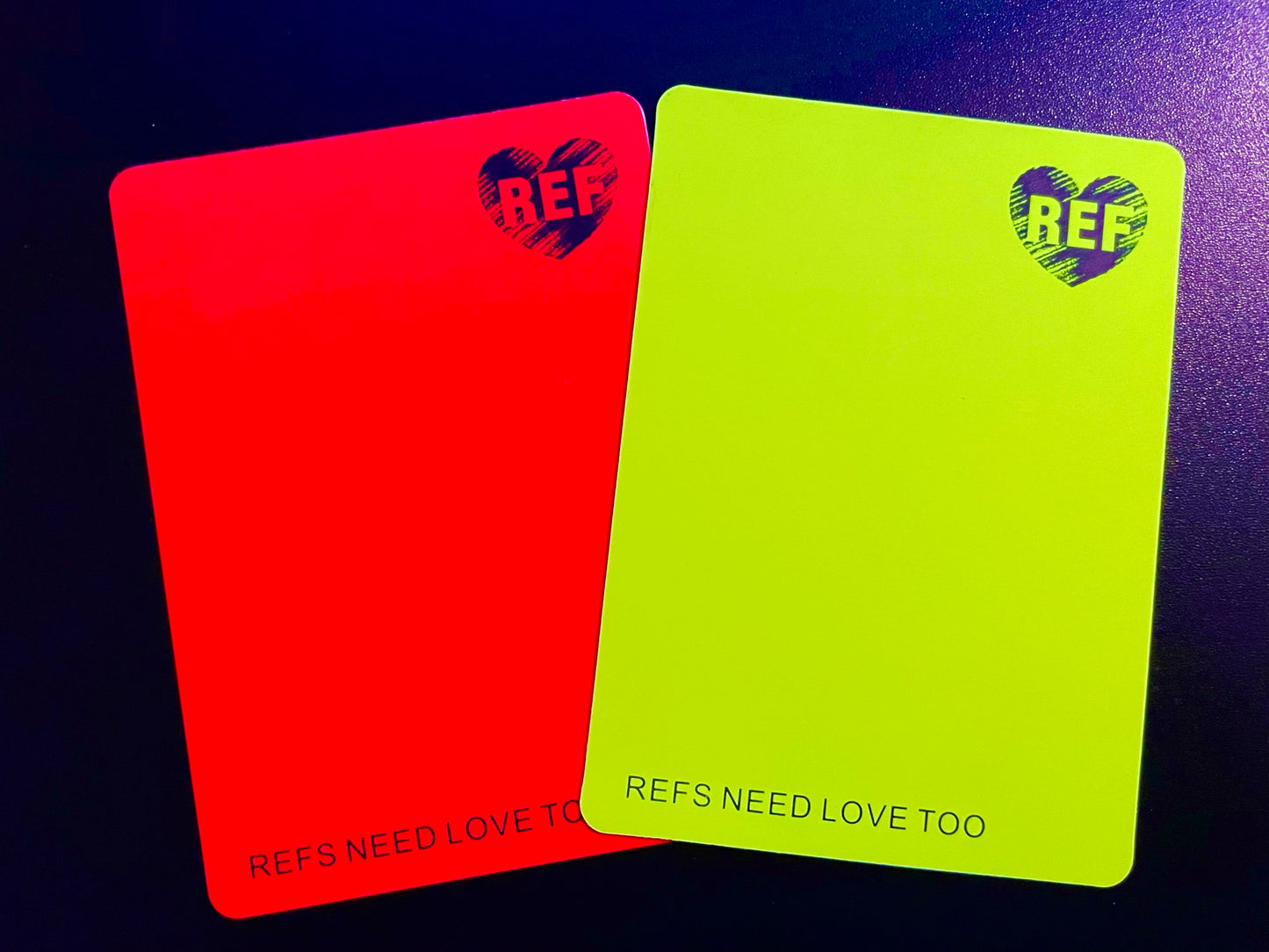 Red & Yellow REFS NEED LOVE TOO Basic Card Set