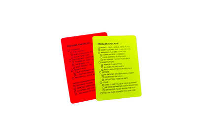 Red & Yellow Cards with Pre-Game Checklist included!