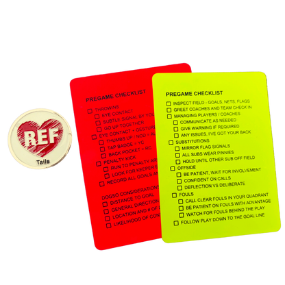 Red & Yellow Cards with Pre-Game Checklist included!