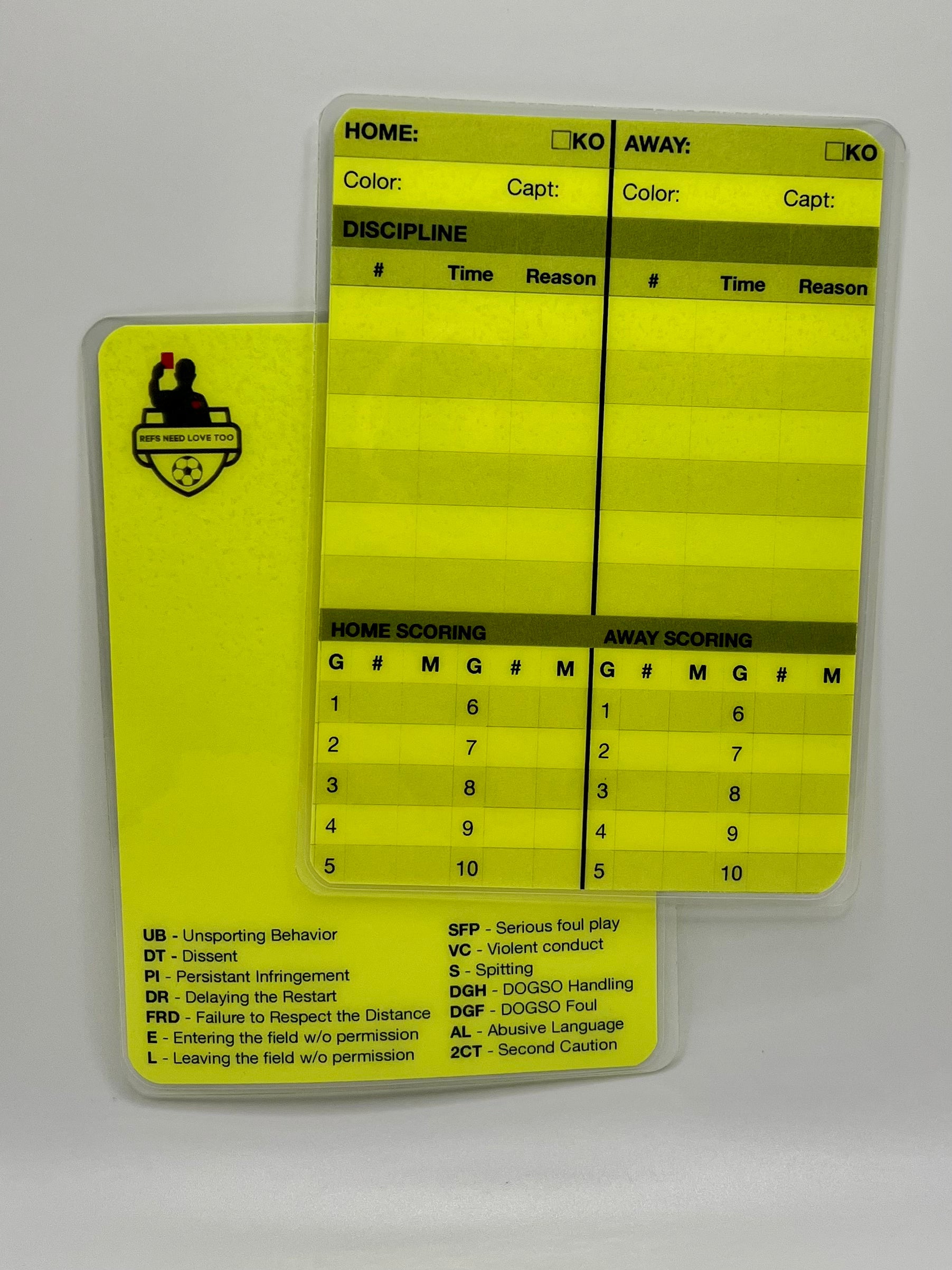 Referee Score Card Set – REFS NEED LOVE TOO
